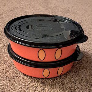 Disney Mickey Mouse Tupperware 2 500ml 6 inch diameter bowls with lids 6403B-4&5